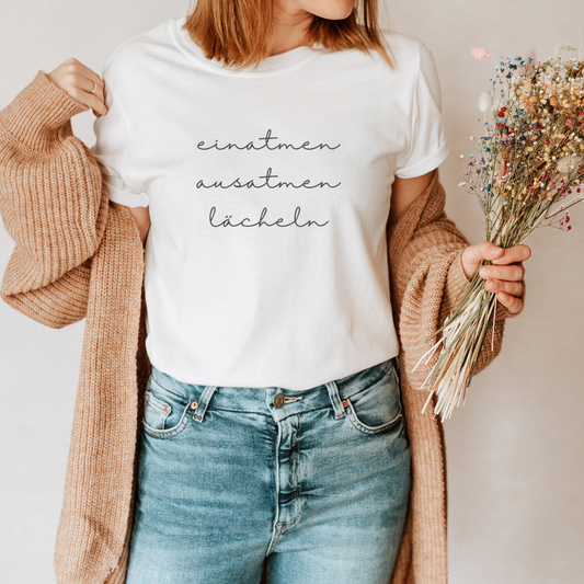 Einatmen ausatmen lächeln - Damen Premium Organic Shirt