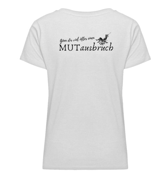 MUTausbruch / Back - ENA - Damen Premium Organic V-Neck T-Shirt ST/ST