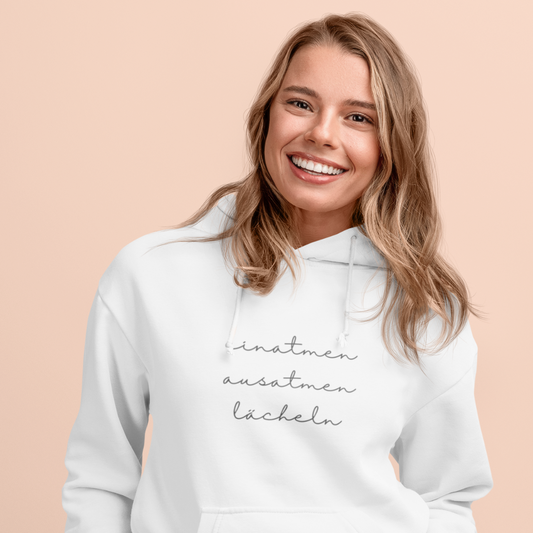 einatmen ausatmen lächeln - Unisex Organic Hoodie