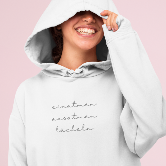einatmen ausatmen lächeln - Unisex Organic Hoodie