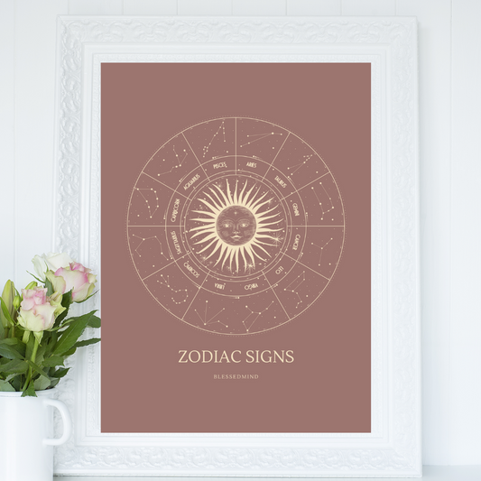 Zodiac Signs Gold  - DIN A3 Poster (hochformat)