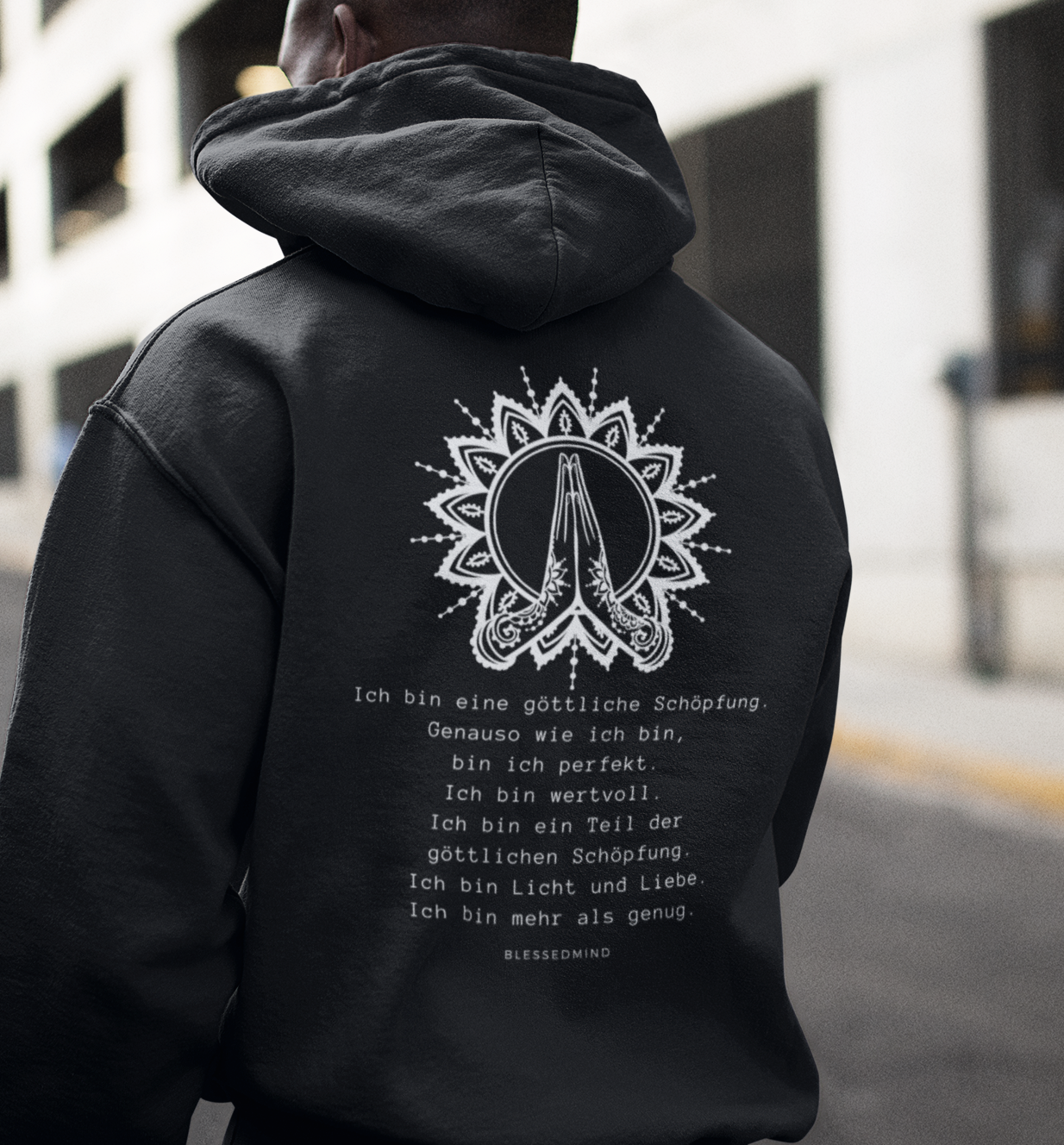 Ich bin eine göttliche Schöpfung/ Back  - Unisex Organic Hoodie
