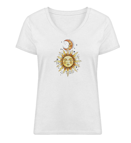 Sonne Mond - Vera   - Damen Premium Organic V-Neck T-Shirt ST/ST